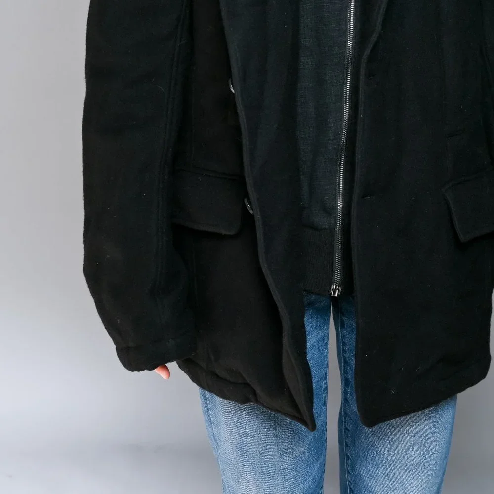 192. DOLCE & GABBANA Black Wool-Blend Hooded Hybrid Jacket XL IT 52 - Picture 8 of 9